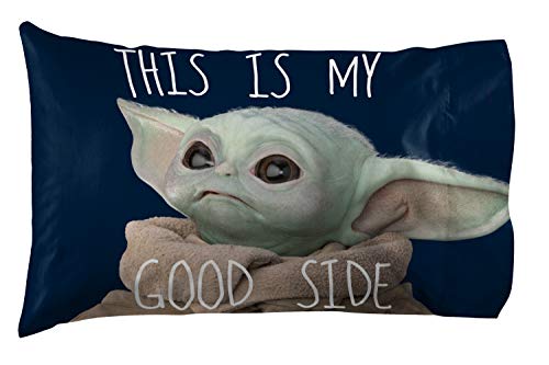 Star Wars The Mandalorian Memes 1 Pack Pillowcase - Double-Sided Kids Super Soft Bedding - Features The Child Baby Yoda (Official Star Wars Product) von Jay Franco