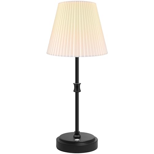 Jayencer Tischlampe Kabellos, Dimmbare LED Akku Tischleuchte mit Wiederaufladbar Warme Lichtfarbe 2700K, Akkuleuchte für Schlafzimmer, Terrasse, Balkon, Büro, Bar, Café, Camping(Schwarz) von Jayencer