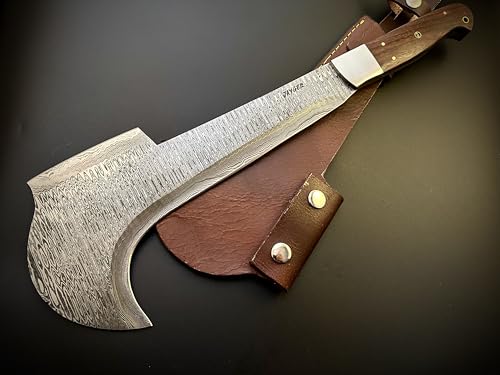 Jayger Handgeschmiedetes Damaststahl Billhook Machete Messer | Robuste Machete zum Schneiden von Bäumen, Hofarbeiten & Gartengeräten | Sichel-Gartenwerkzeug mit Lederscheide Jayger Handgeschmiedetes Damaststahl Billhook Machete Messer | Robuste Machete zum Schneiden von Bäumen, Hofarbeiten & Gartengeräten | Sichel-Gartenwerkzeug mit Lederscheide von Jayger