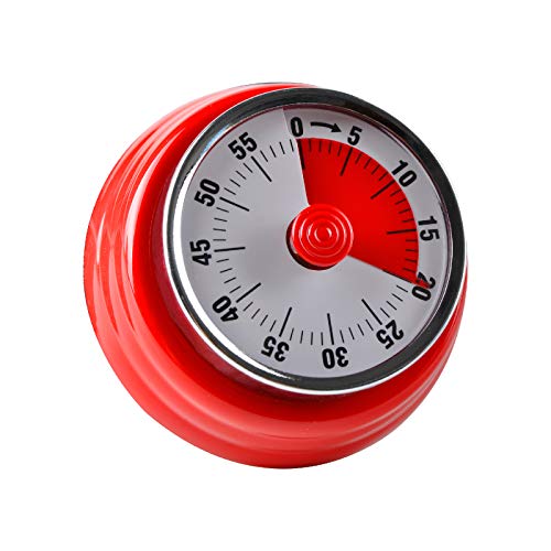 Jayron Kitchen Timer Erinnerung Timer Verwalten 360 Grad Rotierender Mechanischer Timer Backcountdown Küchenwecker Kühlschrank Magnetisch zum Kochen,Lernen (rot) von Jayron