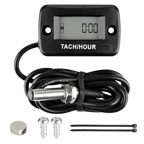 Jayron Magnetic Detact Digitaler Drehzahlmesser Benutzer Herunterfahren Neu einstellbarer JOB Programmierbares Wartungsintervall Wasserdichtes Design,für Rasenmähergeneratoren Alle Motortypen von Jayron