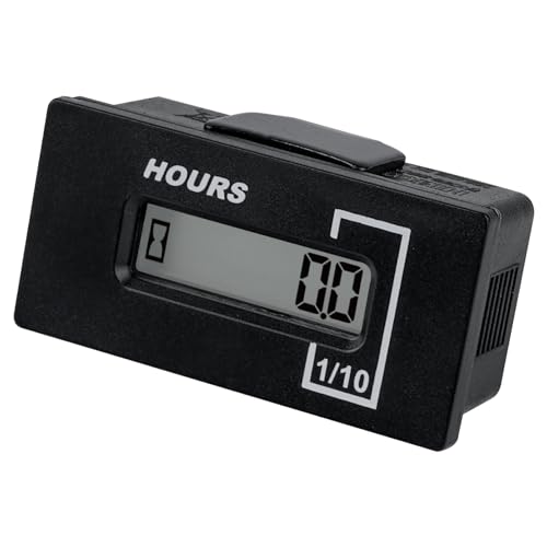 Jayron Resettable Hour Meter Gauge (AC 6-85V/DC 6-60V) Snap-In-Design Daten sammeln Wasserdicht für Rasenmäher Generator Club Car Golfwagen ATV und die meisten Kraftgeräte (JR-HM037BL) von Jayron