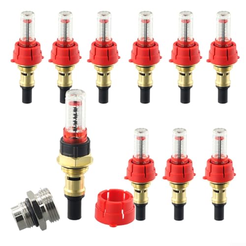 10 Stk Verteiler Durchflussmesser, Flowmeter Fußbodenheizung, DN25 Verteiler Durchflussregler 0-5l/min, Durchflussmesser für Wasser Fußbodenheizung von Jayruit