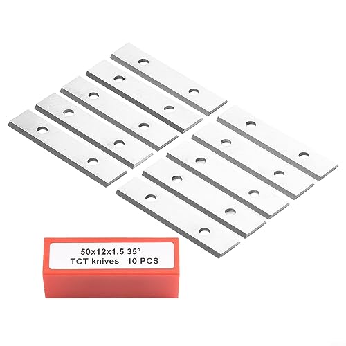 10 Stück quadratische Wolframkarbid-Schaberklingen, 50 x 12 x 1,5 mm, 35 Grad Hartmetall-Einsätze, Schneideklinge, Farbschaberklingen zum Entfernen von Farbe, Lack, Holz, Kleber von Jayruit