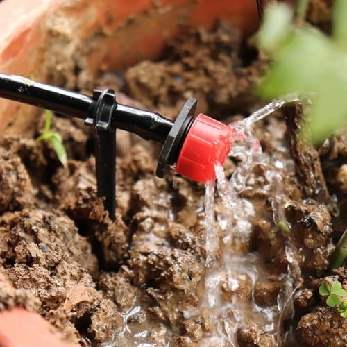 100-teiliges 8-Loch-Tropf-Set für optimale Pflanzenpflege und Bewässerungspraktiken (rot) von Jayruit