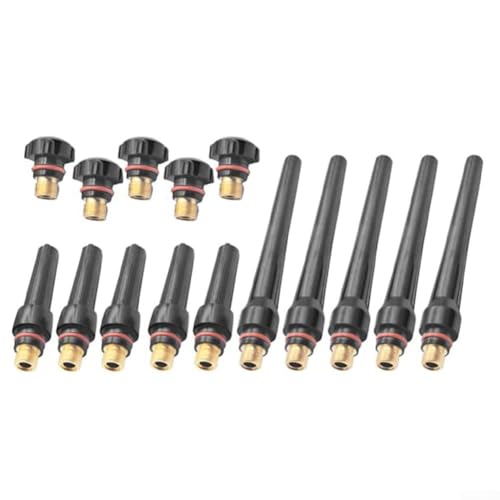 15-teiliges WIG-Schweißbrenner-Zubehör-Kit 57Y02 57Y03 57Y04 kompatibel mit WP17 WP18 WP26 Schweißbrennerteilen für Wartung und Verwendung von Jayruit