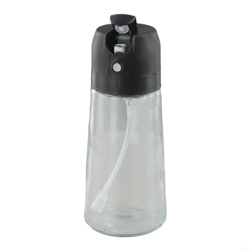 2-in-1 Ergonomischer Glas-Ölsprüher und -spender 470 ml/600 ml für einfaches Ölmanagement in der Küche (Schwarz 470 ml) von Jayruit
