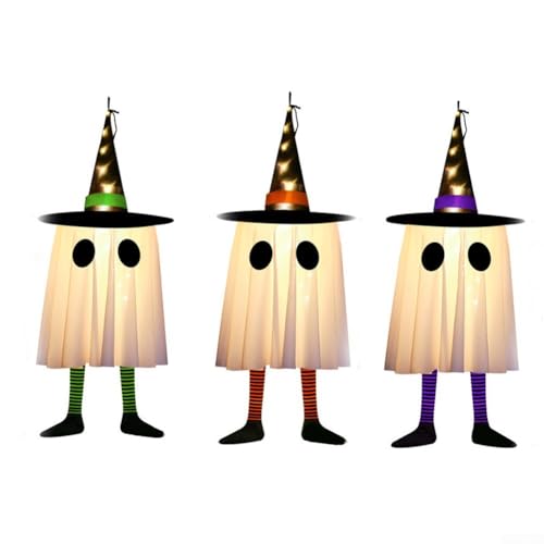 3 LED-Hexen-Hängedekorationen, bietet eindringliches Leuchten für Halloween-Partys und Veranstaltungen mit einfachen Montagemöglichkeiten (60 x 20 cm) von Jayruit
