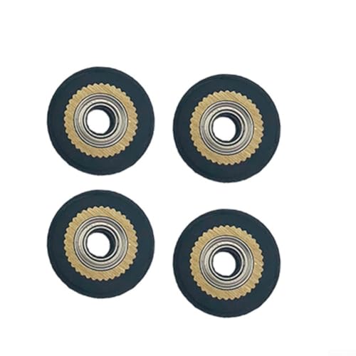 4 Stück Presswalzen Messing 4 x 11 x 16 mm mit Kugellager für Gravur- und Schriftpressanwendungen auf Kunststoff-, Holz- und Metalloberflächen von Jayruit