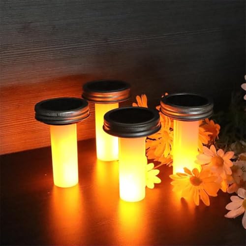 4 x Solar-LED-Flammenlichter, für den Außenbereich, Gartendekoration, Auto-Sensor, flackernder Effekt, wasserdichte Laterne, Terrasse, Wegbeleuchtung 4 x Solar-LED-Flammenlichter, für den Außenbereich, Gartendekoration, Auto-Sensor, flackernder Effekt, wasserdichte Laterne, Terrasse, Wegbeleuchtung von Jayruit