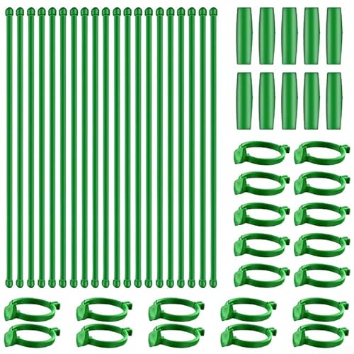 50-teiliges Pflanzenstützen-Set, Fiberglas-Gartenhalterungs-Set, 30 cm, 40 cm, mit Zubehör für Blumen, Gemüse (30 cm Kit) von Jayruit