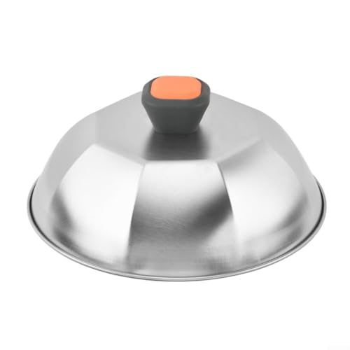 8 20,3 cm Edelstahl-Wok-Deckel für Grill- und Backformen mit Wärmefang-Design, um die Kocheffizienz zu verbessern und Spritzer zu minimieren (B) von Jayruit