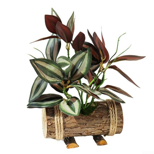 Authentische künstliche Topfblumen, Holzbecken, grüne Pflanze, schöne und lebendige Dekoration (2) von Jayruit