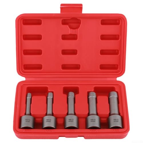 Beschädigte Schraubenausdreher-Steckschlüssel-Adapter-Set, kompatibel mit 1/2-Zoll-Treiberschlüssel, 5 Größen, geeignet für Maschinenschrauben und Zugbolzen Beschädigte Schraubenausdreher-Steckschlüssel-Adapter-Set, kompatibel mit 1/2-Zoll-Treiberschlüssel, 5 Größen, geeignet für Maschinenschrauben und Zugbolzen von Jayruit