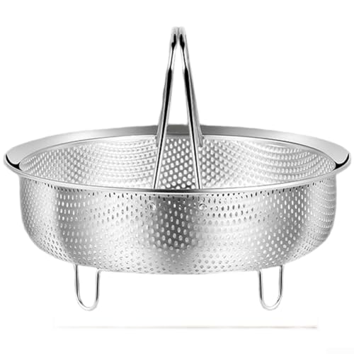 Dampfkorb aus 304 Edelstahl für Reiskocher, mit dichten Dampflöchern für schnelle Wärmeverteilung, abnehmbarer Griff für Sicherheit, stapelbare Ebenen (groß) von Jayruit