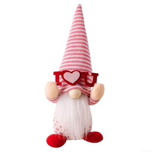 Dekorative weiche Strick-Plüsch-Wichtelpuppe für Valentinstag Tisch oder Regal Display (Junge) von Jayruit