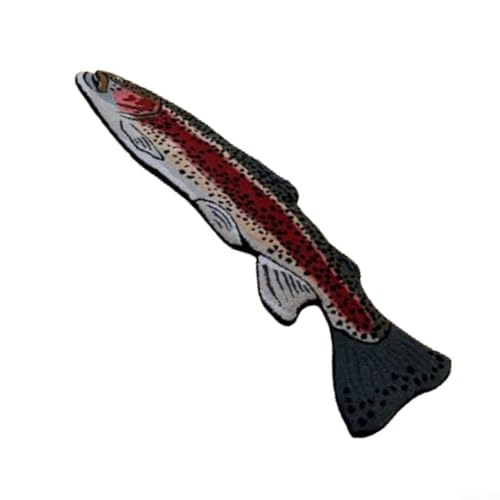 Dekorativer Teppich in Fischform, handgefertigt, 60 cm Länge, einzigartiges unregelmäßiges Design, bunter Naturteppich (A) von Jayruit