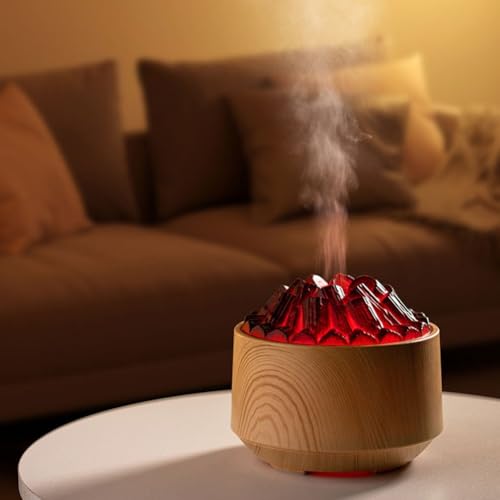 Flamme Aromatherapie USB Luftbefeuchter, mit einstellbarem LED-Licht und großem Nebelausgang, Flammenaroma Diffusor für Entspannung zu Hause (B) von Jayruit