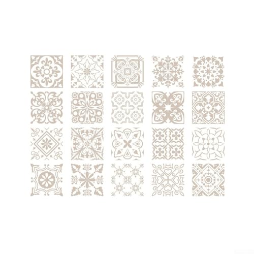 Fliesenaufkleber mit nordischem Muster, selbstklebend, wasserdicht, entfernbar, PVC-Wandverkleidungen für Küche und Badezimmer, kratzfest (20 cm × 20 cm), 20 Stück von Jayruit