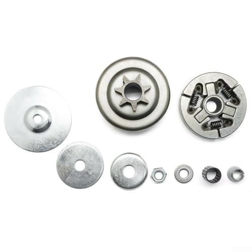Für 070 090 MS720 Kettensäge Kupplung Kettenrad 0 404 7T Kit mit Adapterhülsen und Sechskantmutter M10x1 von Jayruit