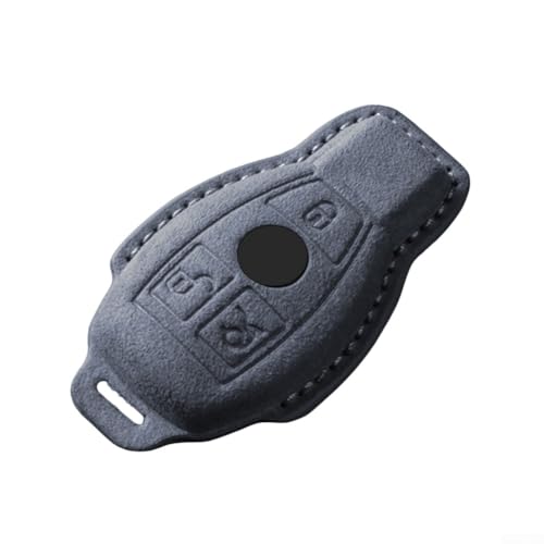 Für Mercedes Für Benz Schlüsselhülle aus Wildleder für A B C E CLA CLS GLC GLE GL GLK G Klasse M R Klasse SL SLK S Klasse Vito GT Modelle mit Tastenschutz (Grau) von Jayruit
