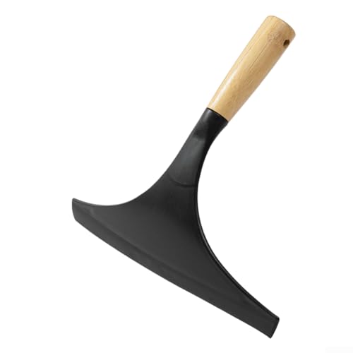 Glasschaber aus Holz mit TPR-Klinge zur Kratzreinigung von Fenstern, Spiegeln und Badezimmeroberflächen (schwarz) von Jayruit