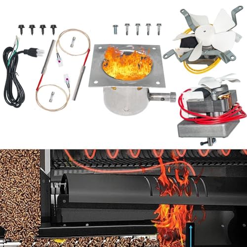 Grill-Upgrade-Kit, Schlangenmotor, Hot Rod Zündgerät, Feuerbrenntopf, Netzkabel für einfache Installation von Jayruit