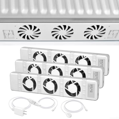 Heizkörper Ventilator, Kühlerlüfter Smart Radiator Booster Erweiterungsset Ventilator Lüfter für Unterheizungen und Heizkörper, Zum Sparen Von Energie Und Heizkosten(Trio-Set) von Jayruit