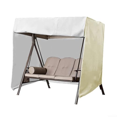 Hollywoodschaukelabdeckung, wasserdicht, Sonnenschutz, Terrassen-Hängesessel-Abdeckung für 3- und 2-Sitzer, Terrassenschaukelstühle (Beige) von Jayruit