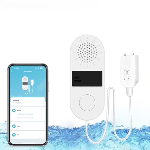 Intelligenter WLAN-Wasserleck-Detektor, mit 130 dB Alarmton, LED-Licht, Alarmsystem, batteriebetrieben, Fernbedienung, App-Überwachung (Zig-Bee) von Jayruit