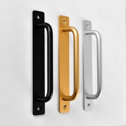 Jayruit Verschiedene Installationsmöglichkeiten erhältlich, Griffe aus Aluminiumlegierung für Ihre Holzschiebetüren (schwarz) von Jayruit
