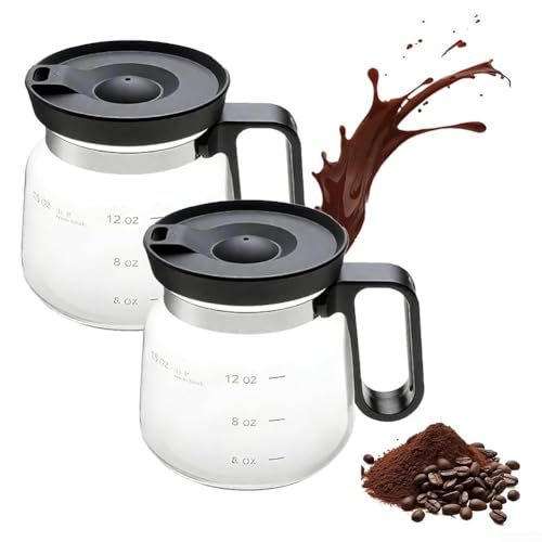 Kaffeebecher aus hitzebeständigem Glas, 170 ml, mit Reisedeckel und Strohhalm, Kaffeekanne, großer Fassungsvermögen, Getränkebehälter (2) von Jayruit