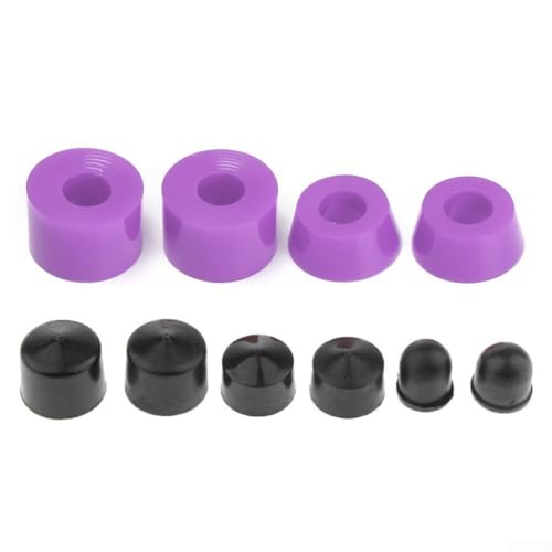Komplettes Skateboard-Truck-Umbau-Set mit PU-Buchsen, Unterlegscheiben, Schwenkschalen und Stoßdämpfer für zuverlässige Leistung auf Skateboards und Longboards (lila) von Jayruit