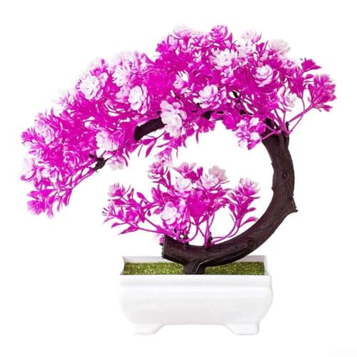 Künstliche grüne Pflanze, kompakte Größe für Zuhause und Büro, lebensechte Kunstpflanze, Kunststoff, perfekt für Badezimmer-Regal (roter Lotus) von Jayruit