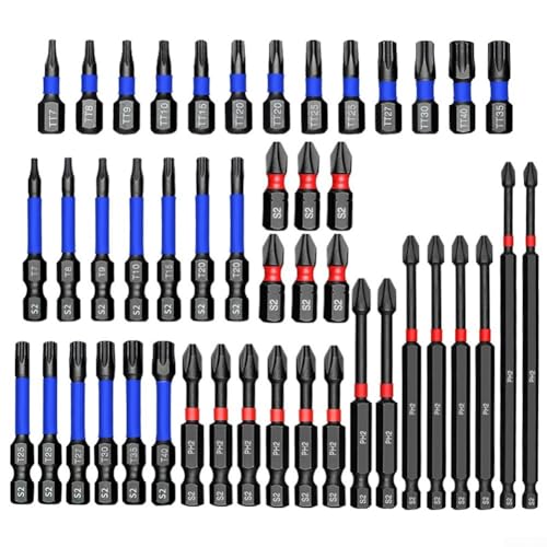 Magnetisches Steckschlüssel-Set mit magnetischen Bits in Industriequalität für sichere Befestigung, komplettes Werkzeug-Set für Heimwerker, Tischlerei und Automobilanwendungen, 46-teilig von Jayruit
