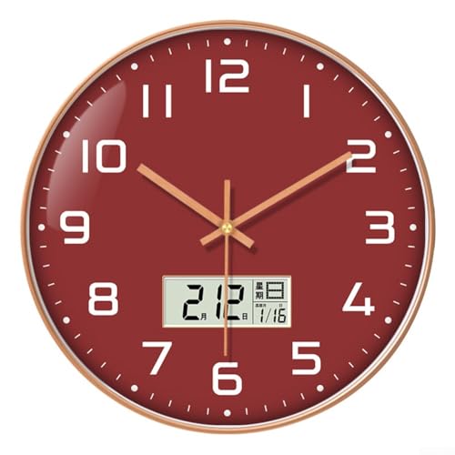 Minimalistische digitale Schlafzimmerwanduhr mit leisem Betrieb, Kalender und Temperaturanzeige, modernes Design für Zuhause oder Büro (E) von Jayruit