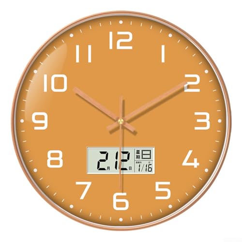 Minimalistische digitale Schlafzimmerwanduhr mit leisem Betrieb, Kalender und Temperaturanzeige, modernes Design für Zuhause oder Büro (G) von Jayruit