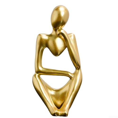 Nordic for Abstract Figure Sculpture Creative Resin Home Decoration for Living Room and Entrance Hall (Gold B) von Jayruit