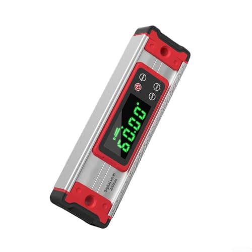 Professionelles digitales Wasserwaagenlineal, Magnetfuß, beleuchtetes Display, horizontal, vertikal, Neigungsmesser, Konstruktionsmesswerkzeug (200 mm) von Jayruit