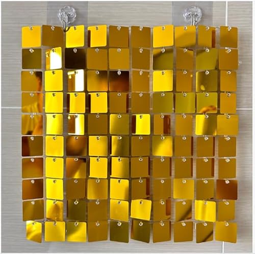 Quadratische Paillettenpaneele für Event-Dekoration, verwandeln Sie Ihre Hochzeit und Party mit glamourösen Hintergründen (Gold) von Jayruit