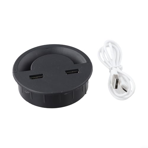 Runde Schreibtisch-Kabelabdeckung mit integrierten USB-Anschlüssen halten Kabel unter Kontrolle (80 mm) von Jayruit