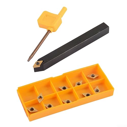 SDNCN1010H07 (10 mm x 100 mm) Drehmaschine Externer Drehwerkzeughalter mit 10 Stück DCMT070204 UE6020, Drehwerkzeug-Set von Jayruit