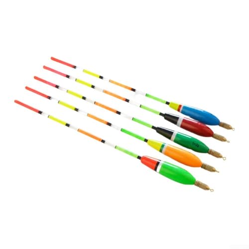 Set mit fünf Posen mit Kupferanhänger und Barguzinsky-Tanne, leicht und empfindlich für eine genaue Überwachung der Fischaktivität (3+2g) von Jayruit