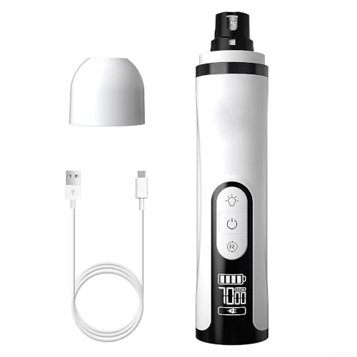 Silent Pet Nail Grinder, with LED Dual Lights 3-Speed 2000mAh Battery Professional Trimmer for Dogs Cats All Breeds von Jayruit