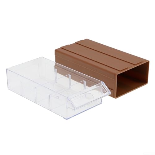 Stapelbare Aufbewahrungsbox mit transparenten Schubladen für Hardware und Handwerk Organisation (braun) von Jayruit