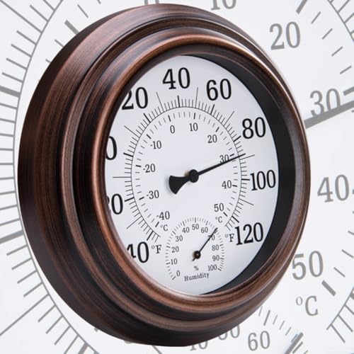 Thermometer zur Wandmontage, geeignet zur Anzeige der Temperatur in Fahrenheit oder Celsius oder zur Dekoration eines Wohnzimmers oder Zimmers, nostalgisches Retro-Thermometer Thermometer zur Wandmontage, geeignet zur Anzeige der Temperatur in Fahrenheit oder Celsius oder zur Dekoration eines Wohnzimmers oder Zimmers, nostalgisches Retro-Thermometer von Jayruit