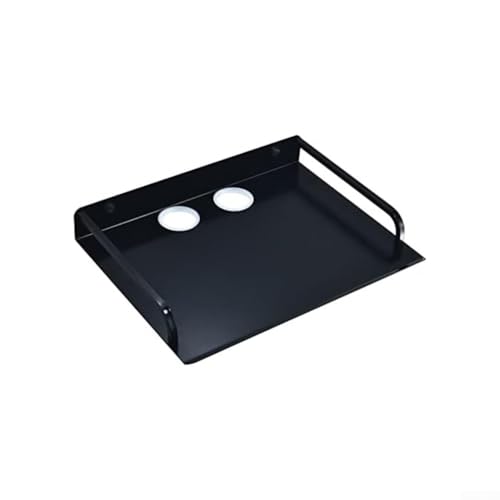 Wandmontierter Projektorständer, schwebender Regal, Aluminiumhalterung mit Leitplanke und Kabelloch für Router-Media-Box von Jayruit