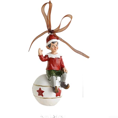 Weihnachtsdekoration aus Kunstharz mit 3D-Glocken-Design, hängende Dekoration für Baum und Urlaub, Retro-Stil (C) von Jayruit