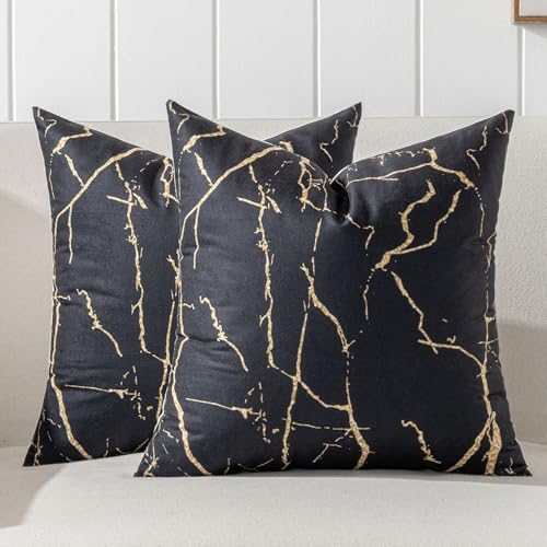 Jayusaror Kissenbezug 40x40 Schwarz und Gold Frühling Sofakissen Weiche Samt Kissenhüllen Marmor Dekokissen Waschbarer Kissen Couchkissen Kissenbezüge Zierkissenbezug Wohnzimmer Sofa Deko,2er Set Jayusaror Kissenbezug 40x40 Schwarz und Gold Frühling Sofakissen Weiche Samt Kissenhüllen Marmor Dekokissen Waschbarer Kissen Couchkissen Kissenbezüge Zierkissenbezug Wohnzimmer Sofa Deko,2er Set von Jayusaror