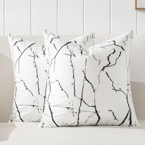 Jayusaror Kissenbezug 40x40 Weiß und Schwarz Frühling Sofakissen Weiche Samt Kissenhüllen Marmor Dekokissen Waschbarer Kissen Couchkissen Kissenbezüge Zierkissenbezug Wohnzimmer Sofa Deko,2er Set Jayusaror Kissenbezug 40x40 Weiß und Schwarz Frühling Sofakissen Weiche Samt Kissenhüllen Marmor Dekokissen Waschbarer Kissen Couchkissen Kissenbezüge Zierkissenbezug Wohnzimmer Sofa Deko,2er Set von Jayusaror